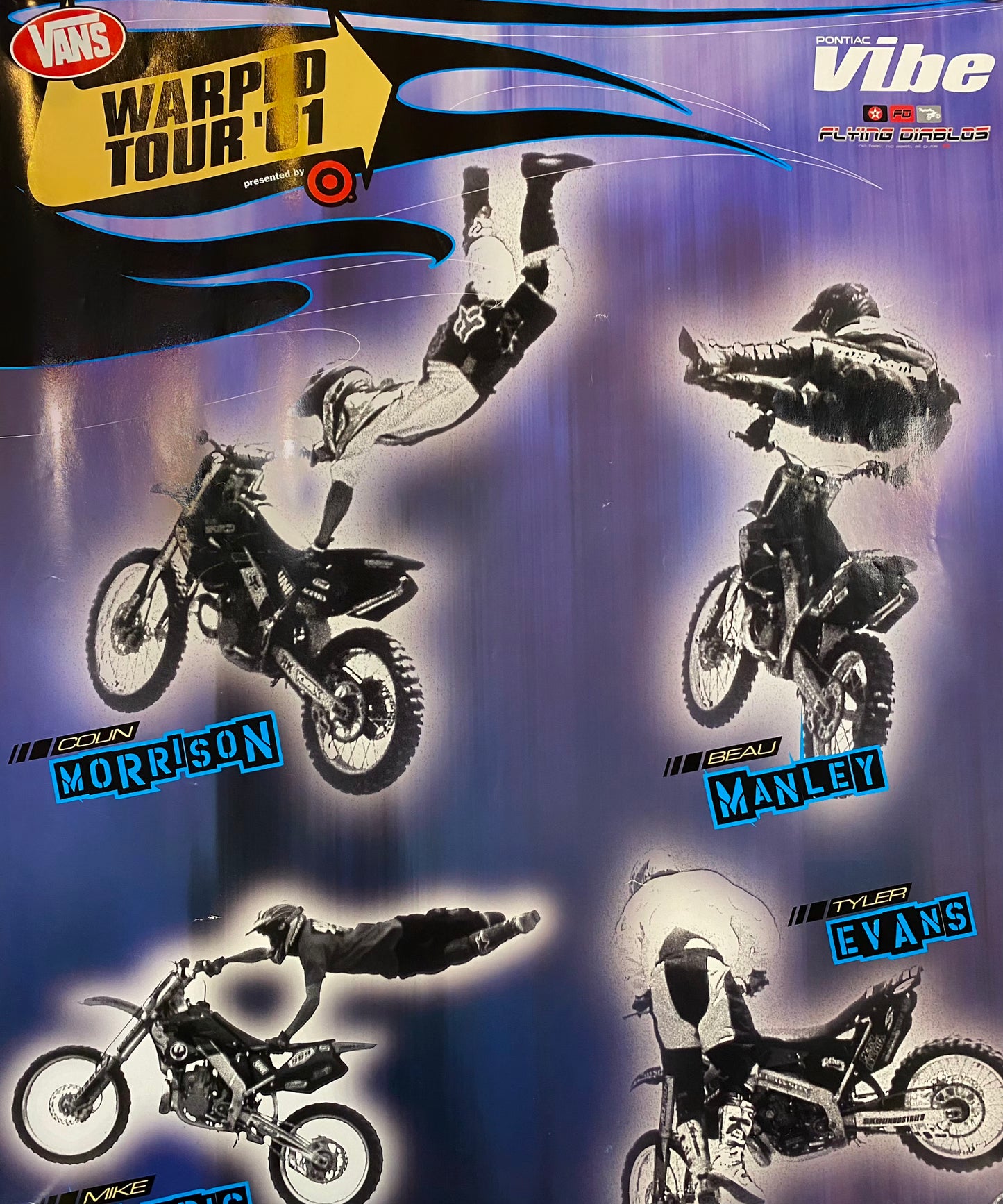 *RARE* 2001 Vans Warped Tour FMX Poster - Signed by Beau Manley